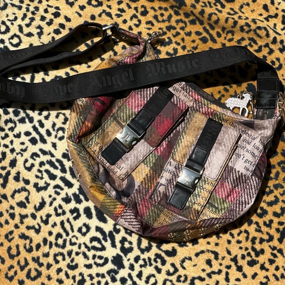 Vintage L.A.M.B Gwen Stefani/LeSportSac Donegal Plaid Crossbody Bag - Picture 1 of 11